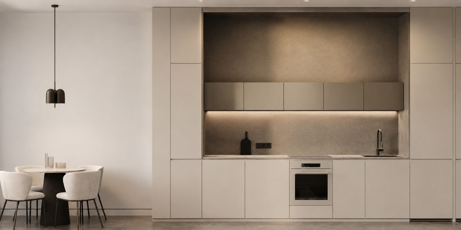Кухня-гостиная квартиры в ЖК Летний квартал